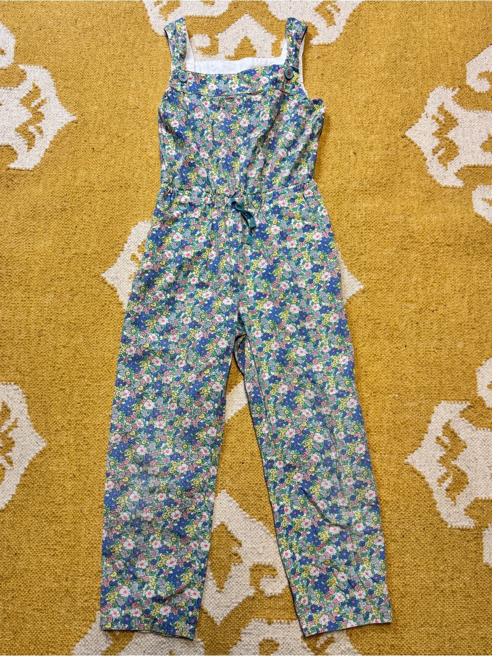 Mini Boden Floral Lightweight Overalls - Size 7/8